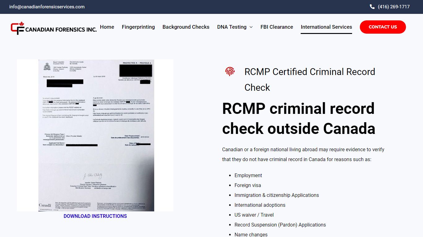 Certified Criminal Record Check Canada - Canadian Forensics Inc